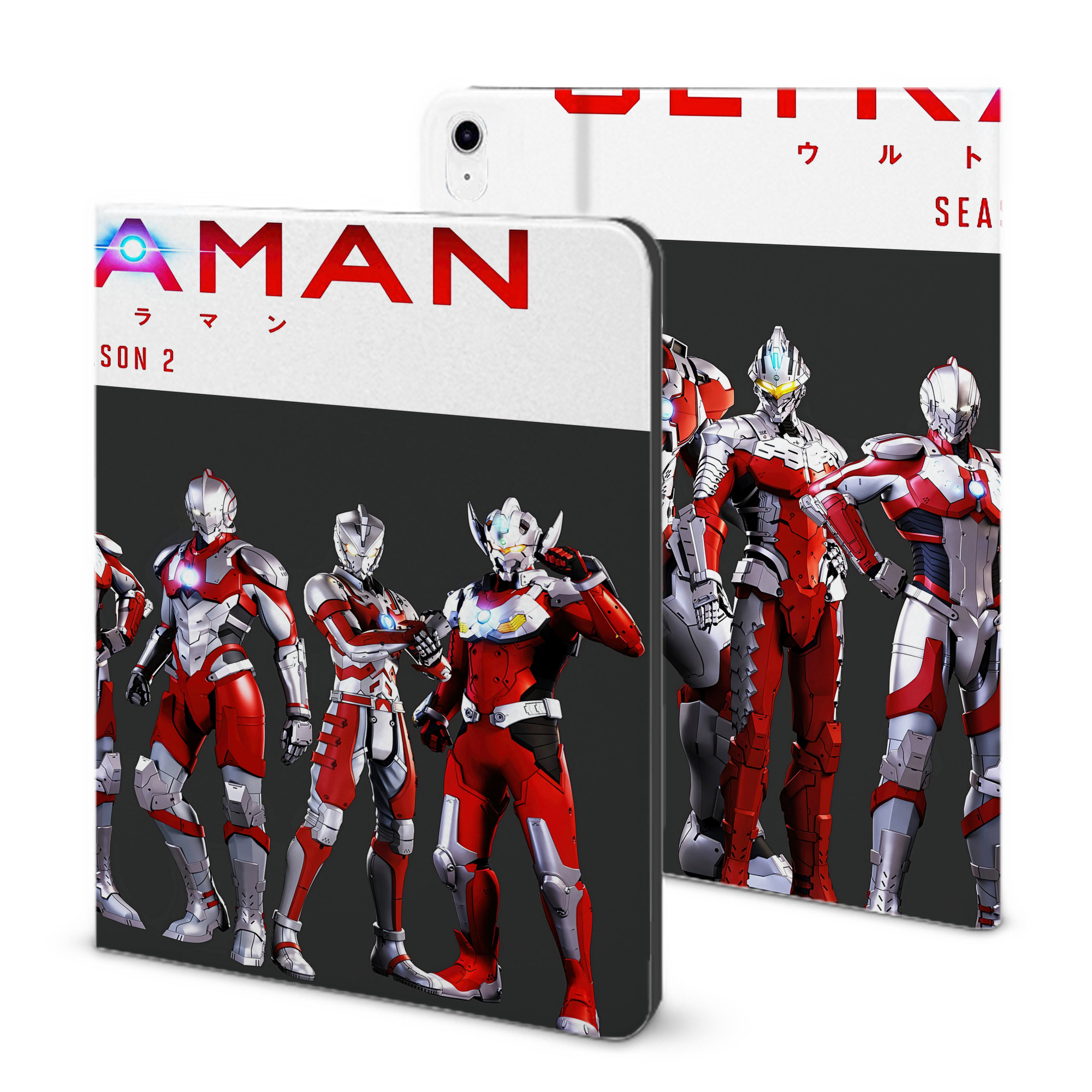 （画像用） ウルトラマン Ultraman IPad ケース ブック型 PUレザー TPU 耐衝撃 軽量 薄型 ペン収納なし 全面保護 IPad 各モデル対応